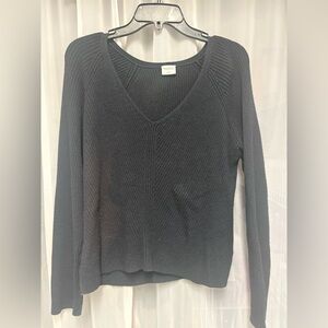 Abercrombie & Fitch Charcoal Ribbed Knit Top